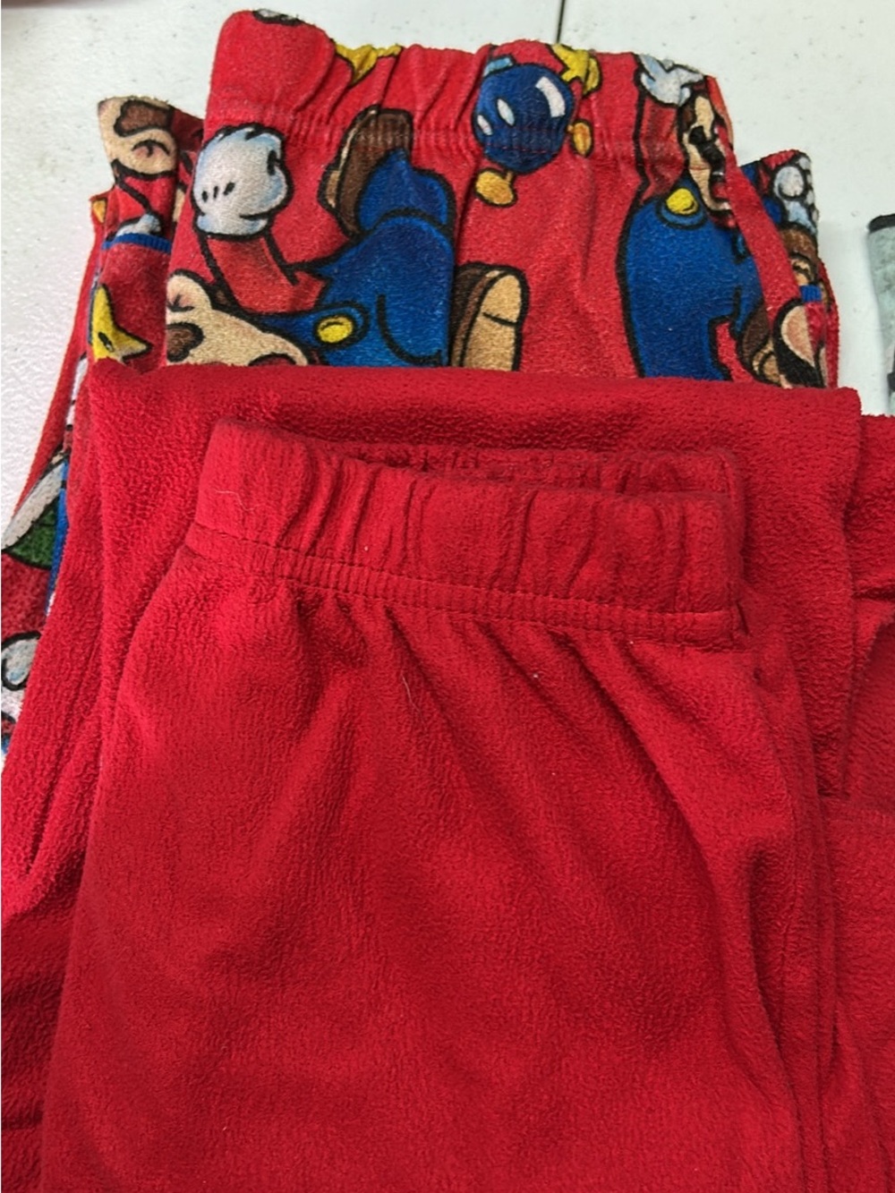 Red Fleece Lounge Pants with Character Print